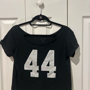 Brandy Melville Black Graphic Crop Tee